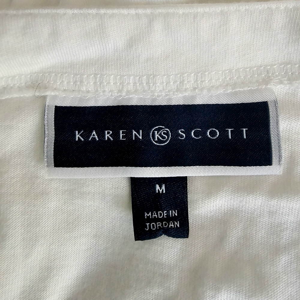 Karen Scott White Keyhole Top - Picture 5 of 5